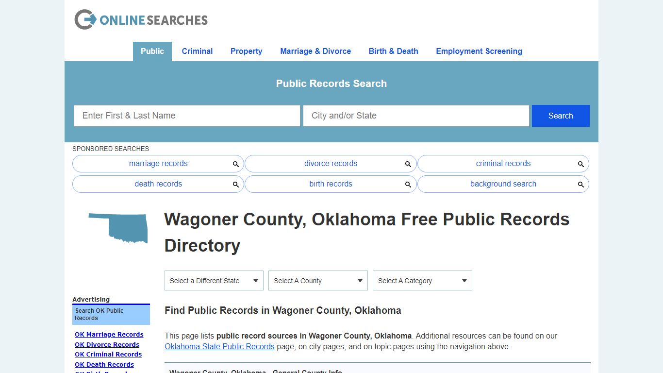 Wagoner County, Oklahoma Public Records Directory