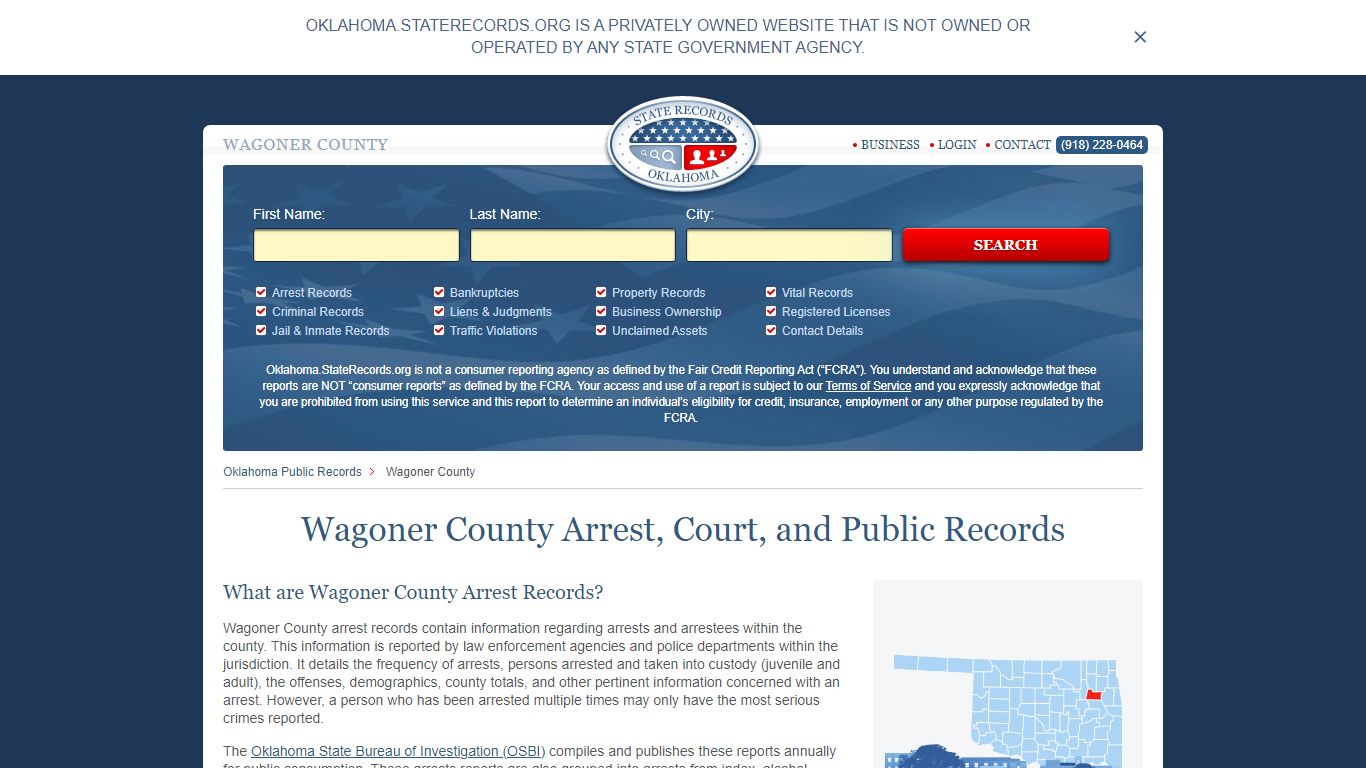 Wagoner County Arrest, Court, and Public Records