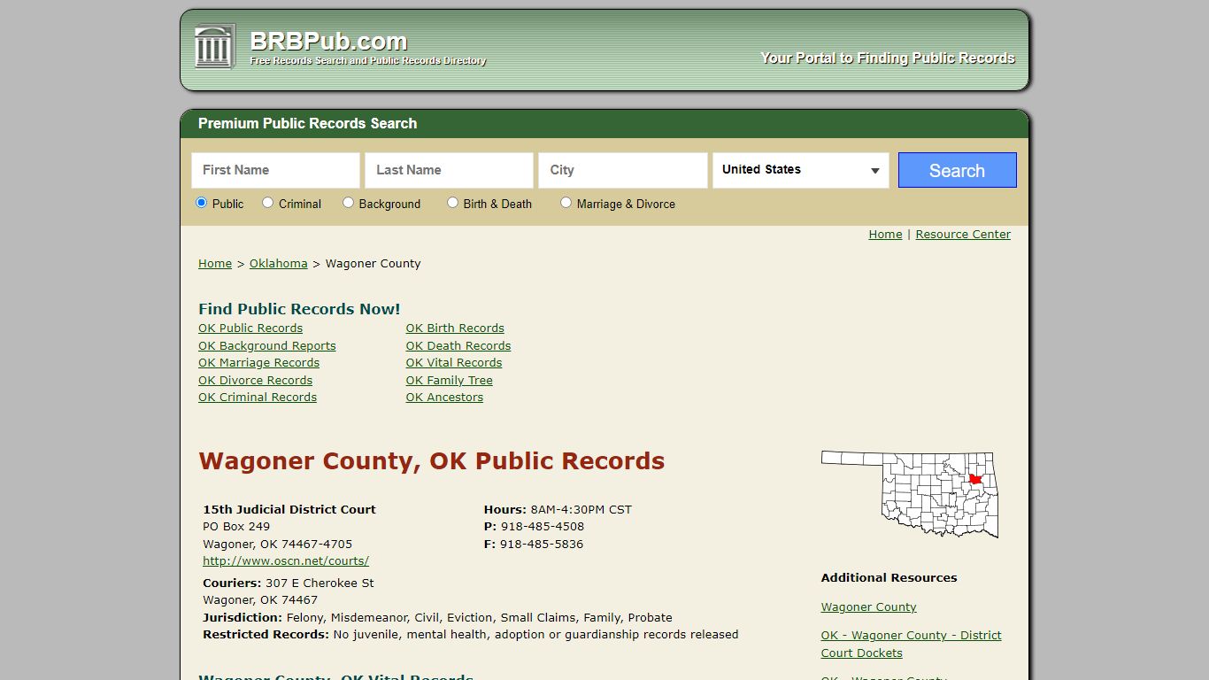 Wagoner County Public Records | Search Oklahoma Government ...